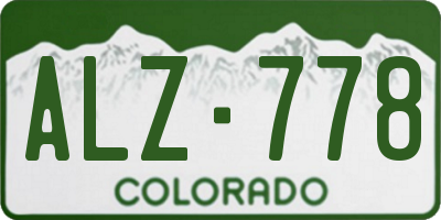CO license plate ALZ778