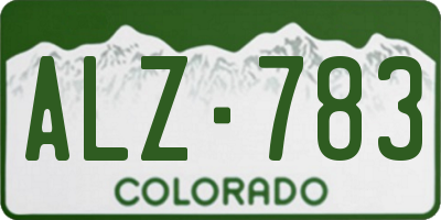 CO license plate ALZ783