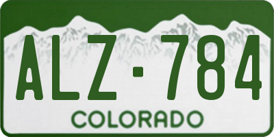 CO license plate ALZ784