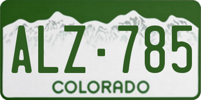 CO license plate ALZ785