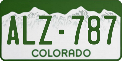 CO license plate ALZ787