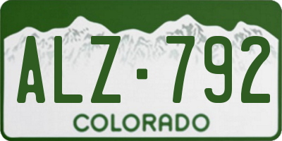 CO license plate ALZ792