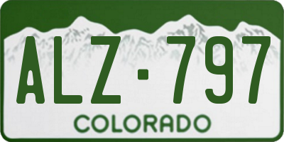 CO license plate ALZ797