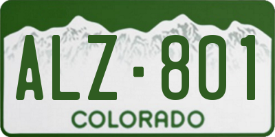 CO license plate ALZ801
