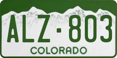 CO license plate ALZ803
