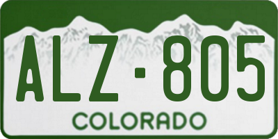 CO license plate ALZ805