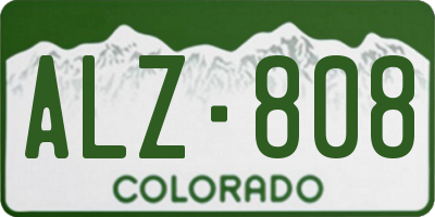 CO license plate ALZ808