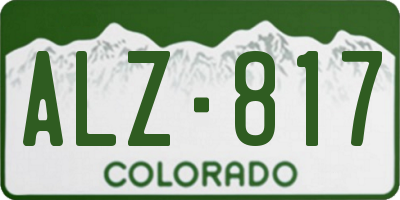 CO license plate ALZ817