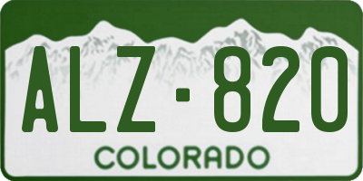 CO license plate ALZ820