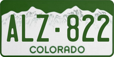 CO license plate ALZ822