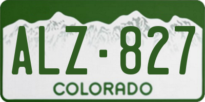 CO license plate ALZ827