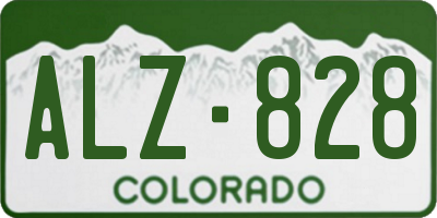 CO license plate ALZ828