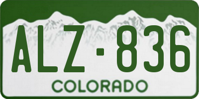 CO license plate ALZ836