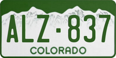 CO license plate ALZ837