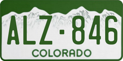 CO license plate ALZ846