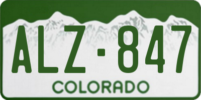 CO license plate ALZ847