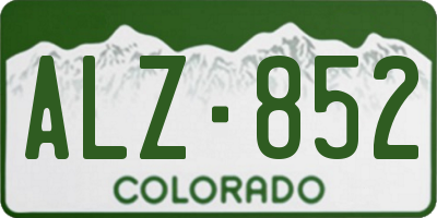 CO license plate ALZ852