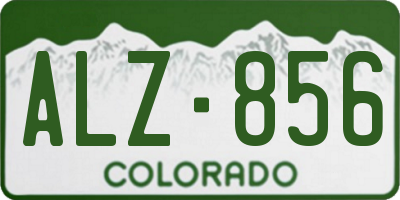 CO license plate ALZ856