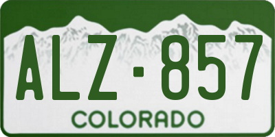CO license plate ALZ857
