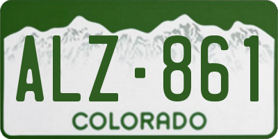CO license plate ALZ861