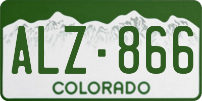 CO license plate ALZ866