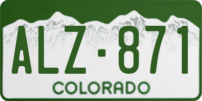 CO license plate ALZ871