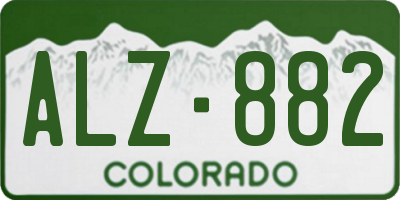 CO license plate ALZ882