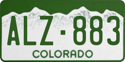 CO license plate ALZ883