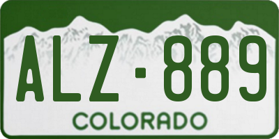 CO license plate ALZ889