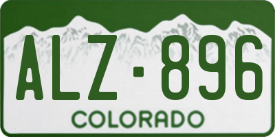 CO license plate ALZ896