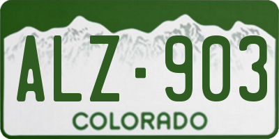 CO license plate ALZ903