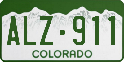 CO license plate ALZ911