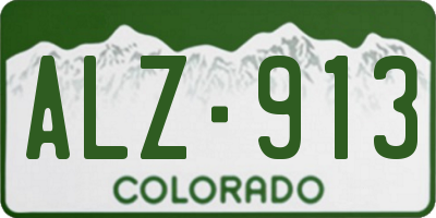 CO license plate ALZ913