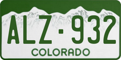 CO license plate ALZ932