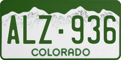 CO license plate ALZ936