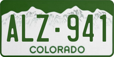 CO license plate ALZ941