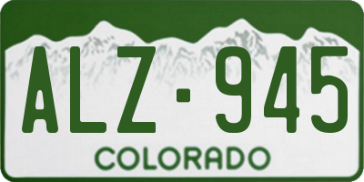 CO license plate ALZ945
