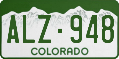 CO license plate ALZ948