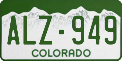 CO license plate ALZ949