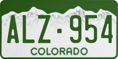 CO license plate ALZ954