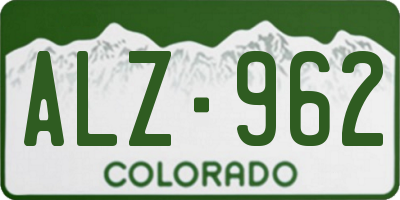 CO license plate ALZ962