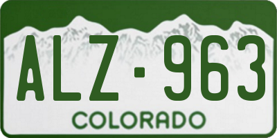 CO license plate ALZ963