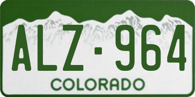 CO license plate ALZ964