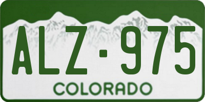 CO license plate ALZ975
