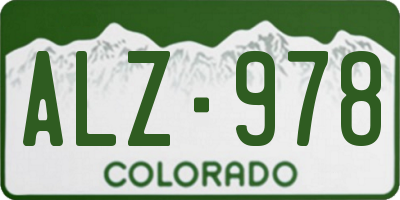 CO license plate ALZ978