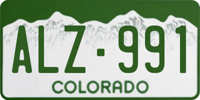 CO license plate ALZ991