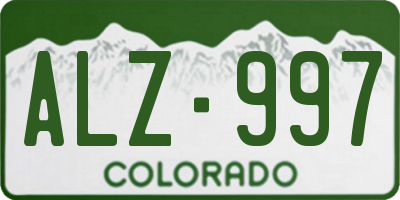 CO license plate ALZ997