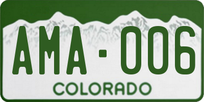 CO license plate AMA006