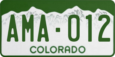 CO license plate AMA012