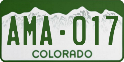 CO license plate AMA017